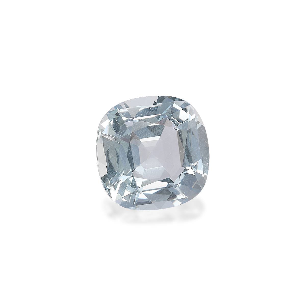 sky blue aquamarine, 4.64ct cushion cut — view 3
