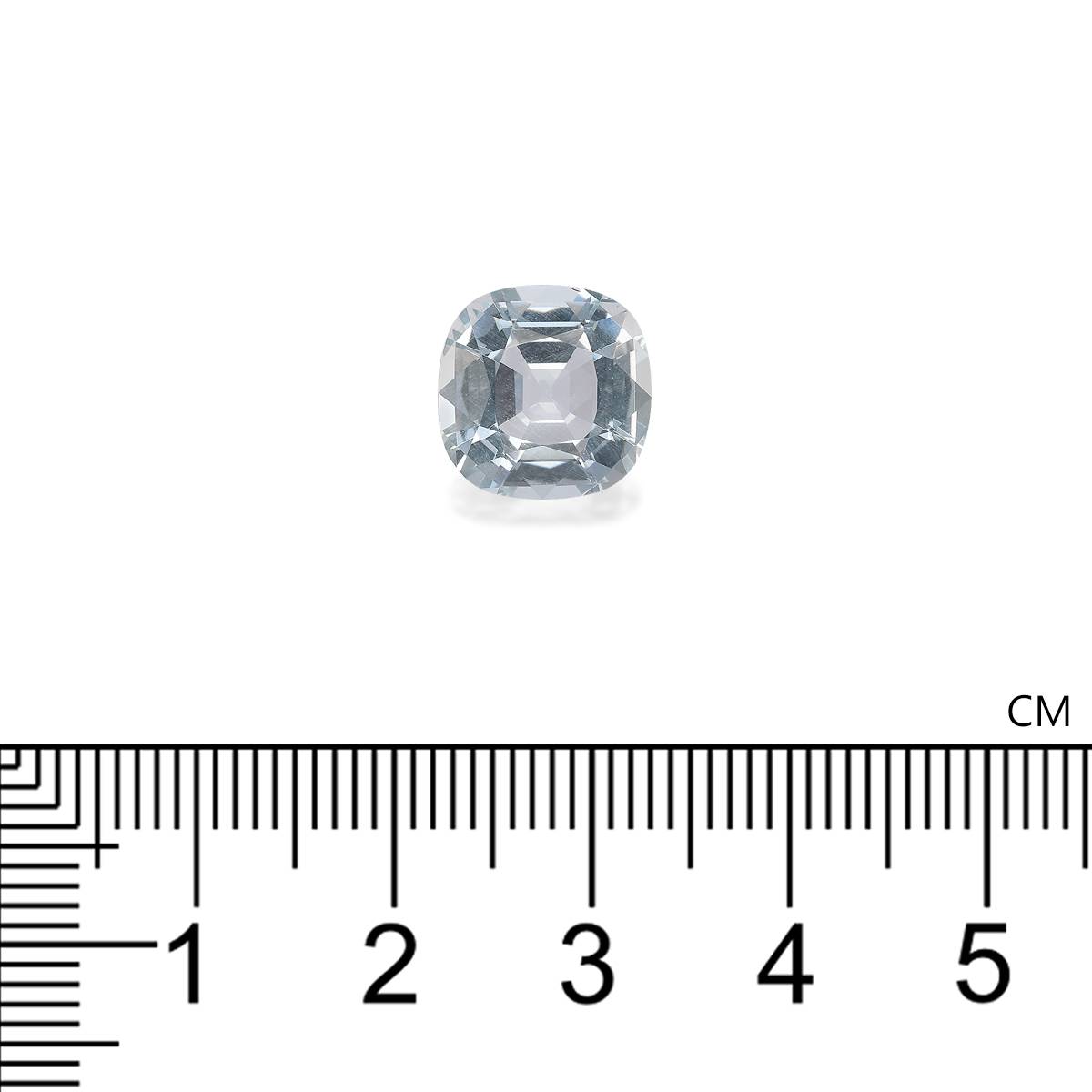 sky blue aquamarine, 4.64ct cushion cut — view 4