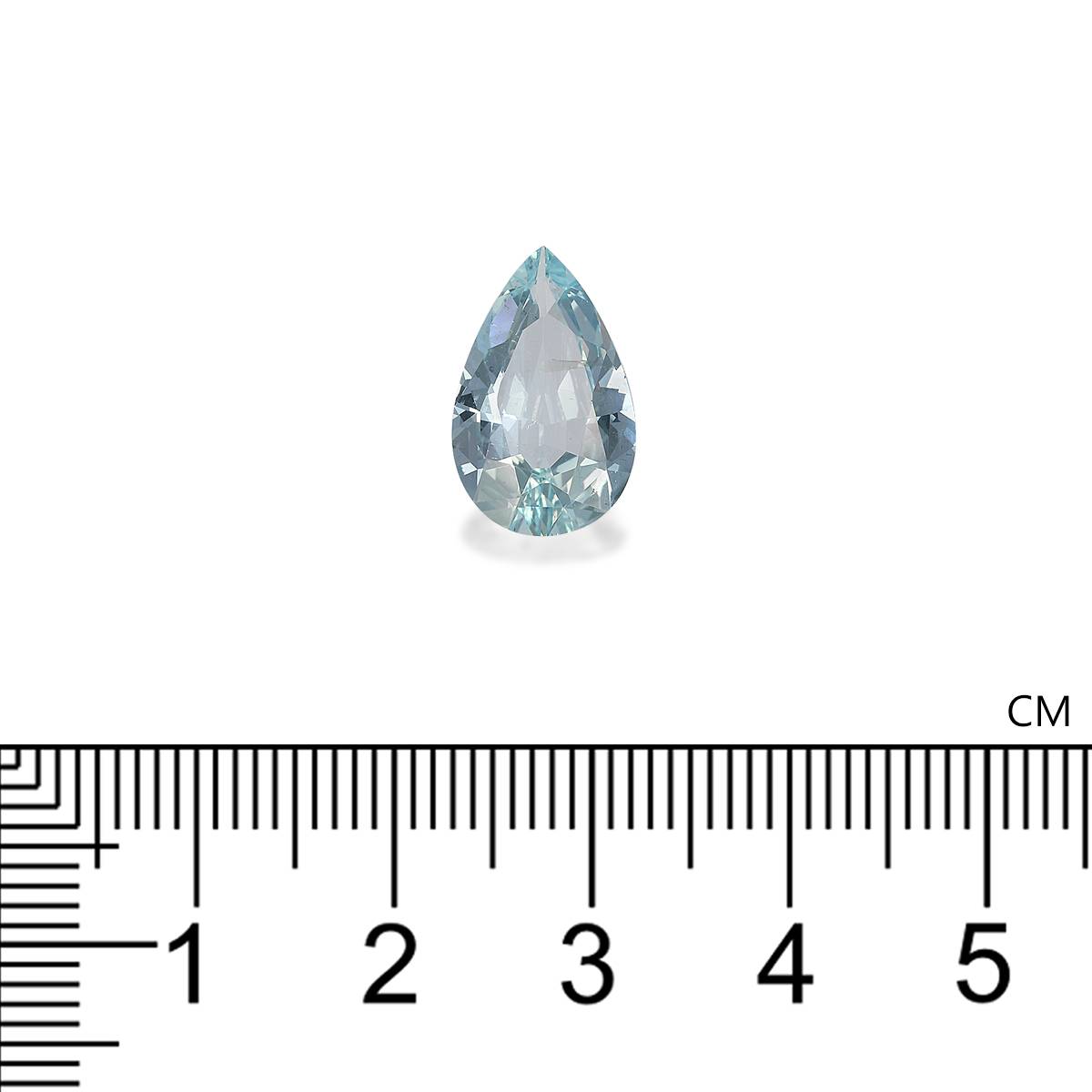 baby blue aquamarine, 3.57ct pear cut — view 4