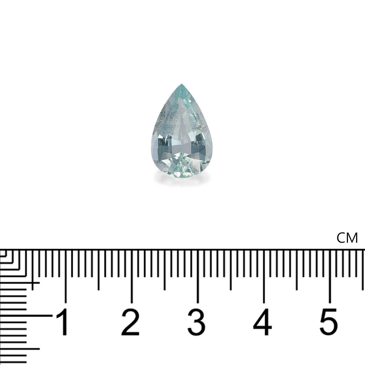 sky blue aquamarine, 4.25ct pear cut — view 4