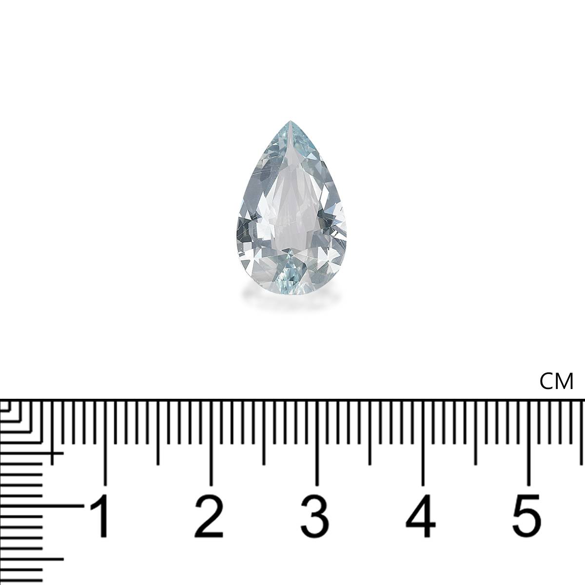 sky blue aquamarine, 4.85ct pear cut — view 4