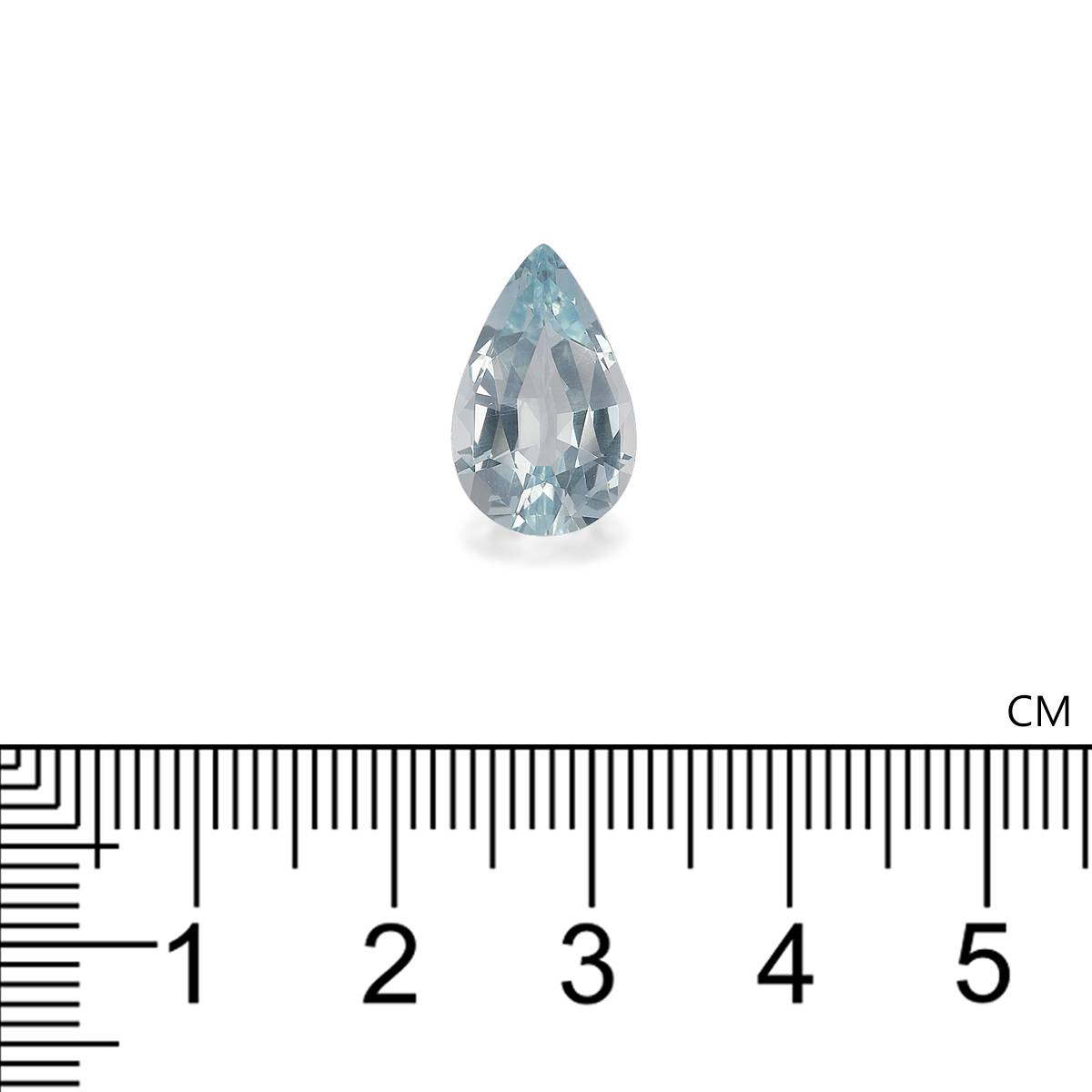 sky blue aquamarine, 4.39ct pear cut — view 4