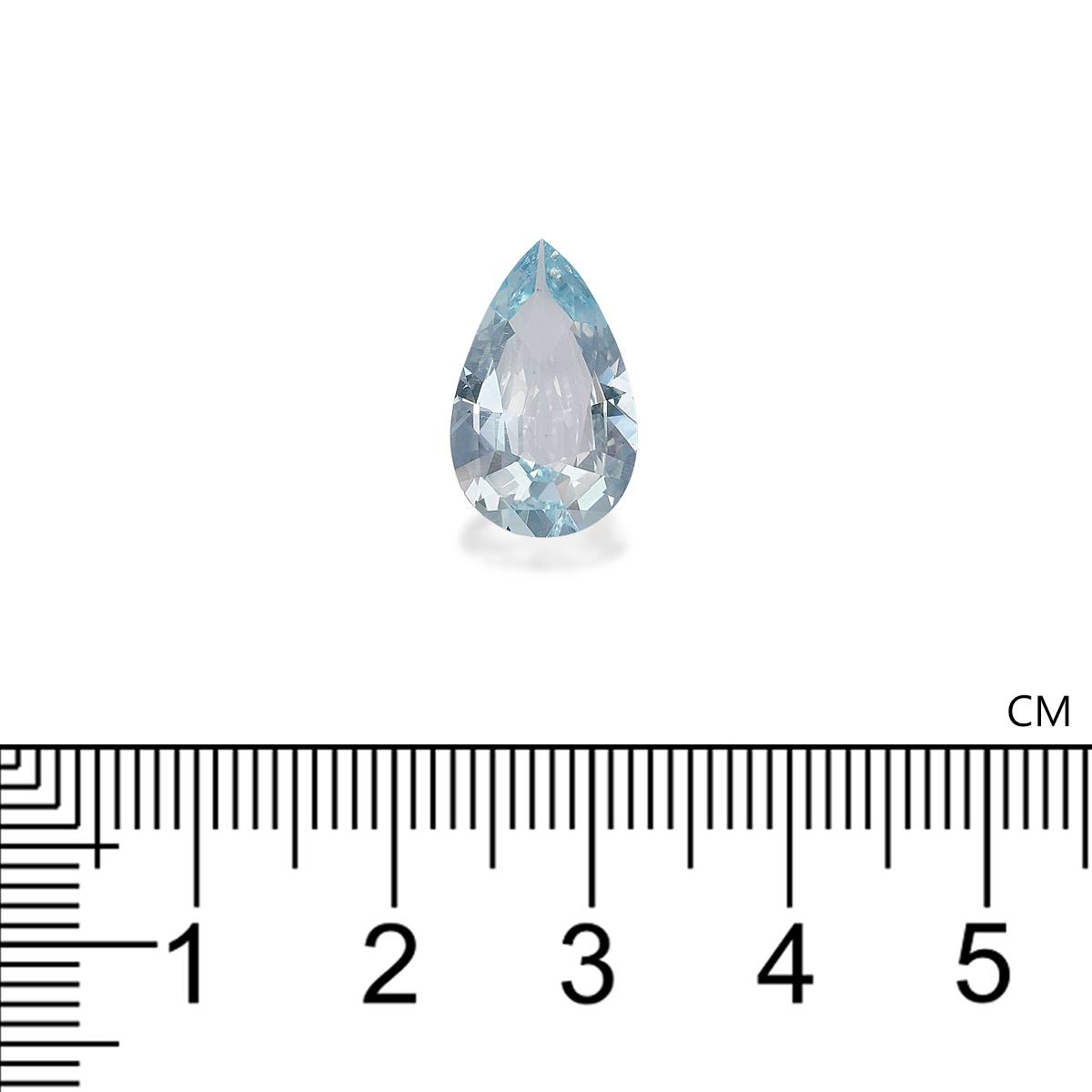 sky blue aquamarine, 3.94ct pear cut — view 4