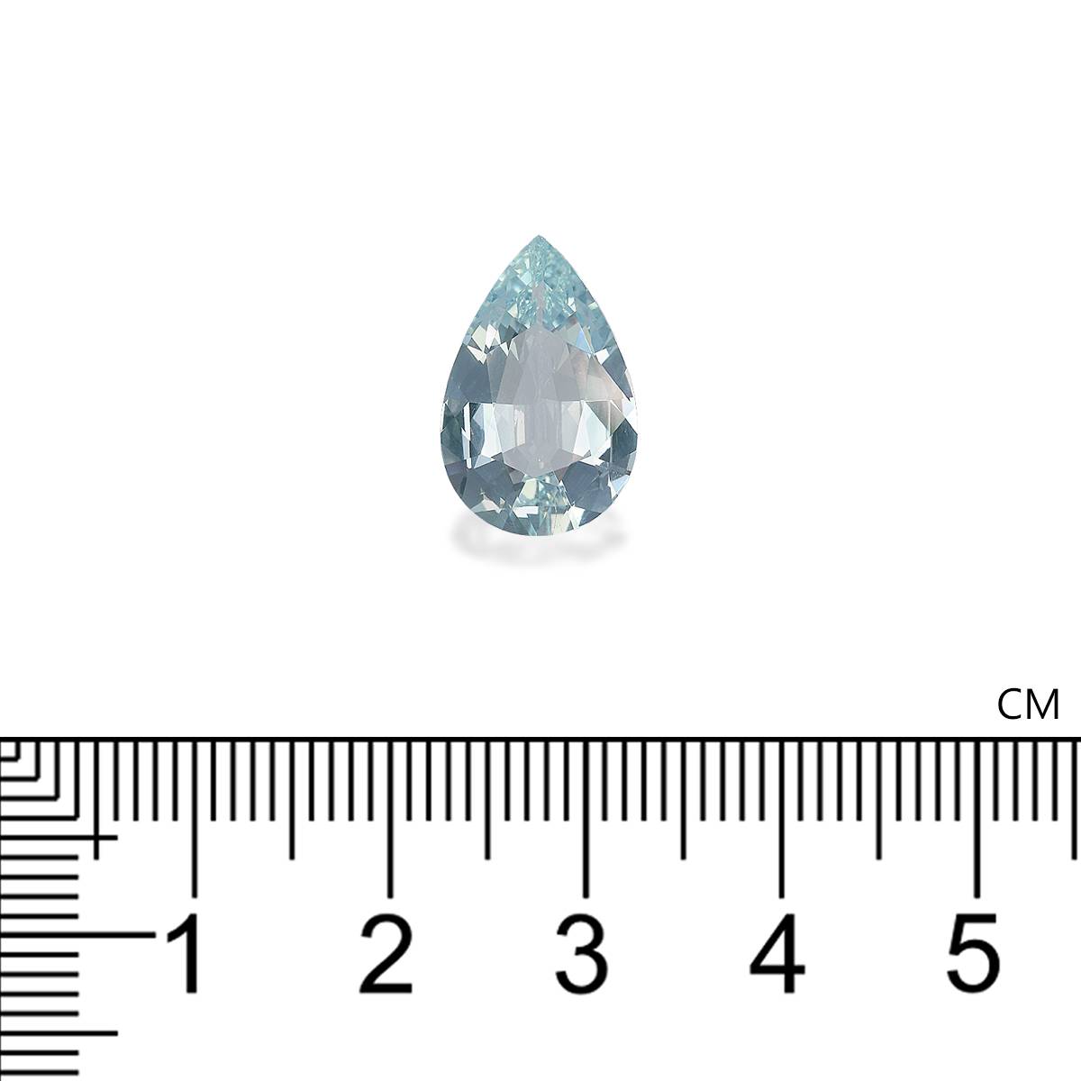 sky blue aquamarine, 4.47ct pear cut — view 4