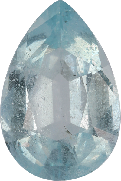 Pear cut aquamarine, 12.2 by 8.15 mm, shown at actual size