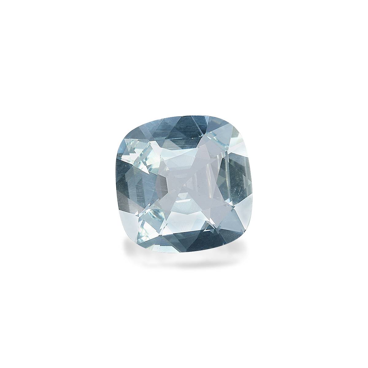sky blue aquamarine, 3.79ct cushion cut — view 3
