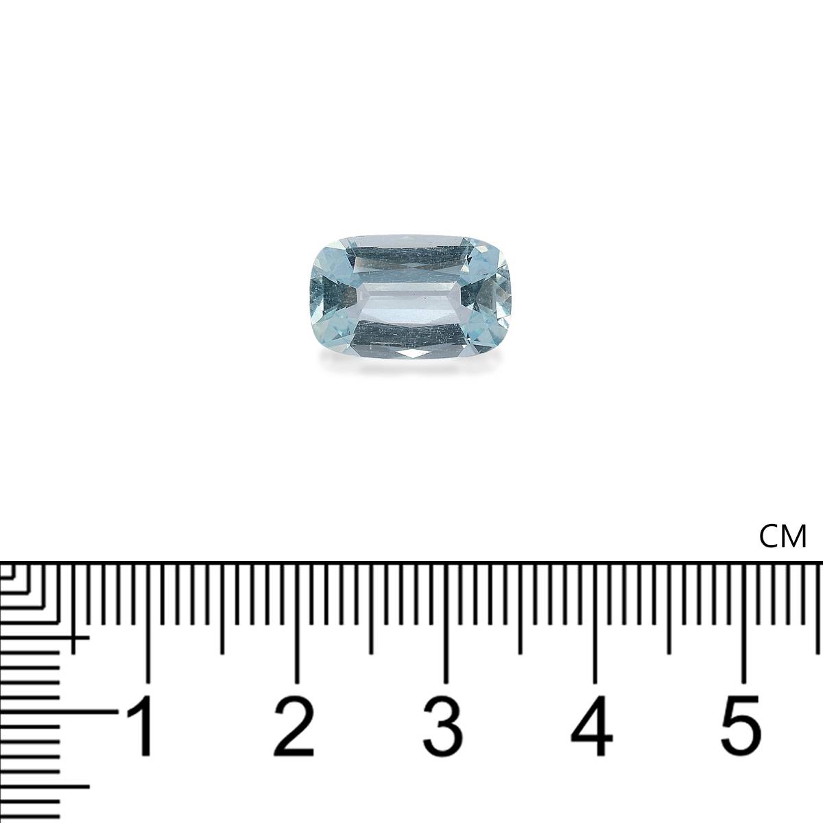 baby blue aquamarine, 3.86ct cushion cut — view 4