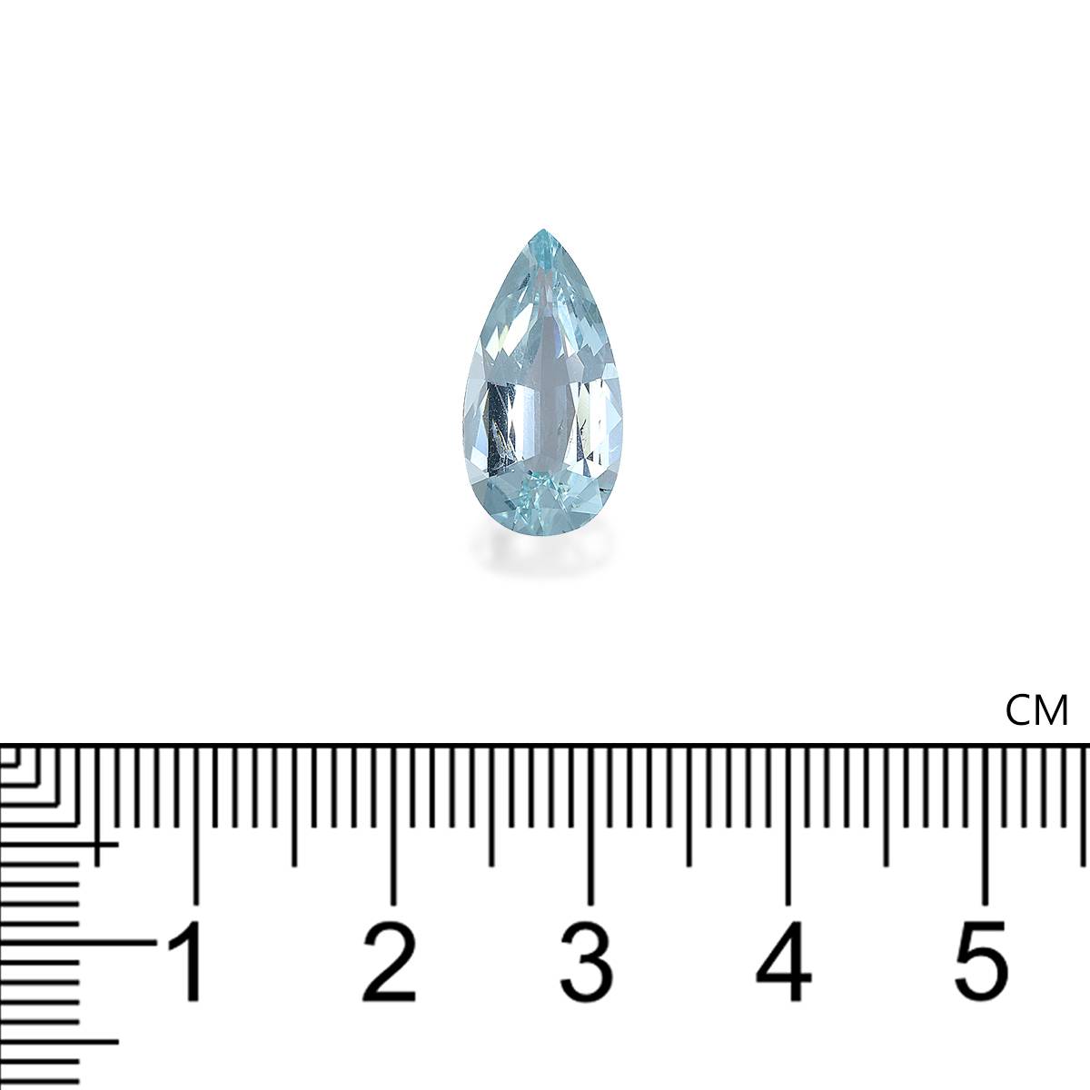 sky blue aquamarine, 3.29ct pear cut — view 4