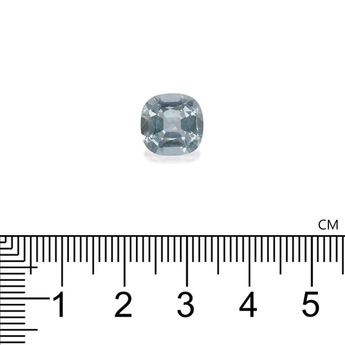 sky blue aquamarine, 3.49ct cushion cut — view 4