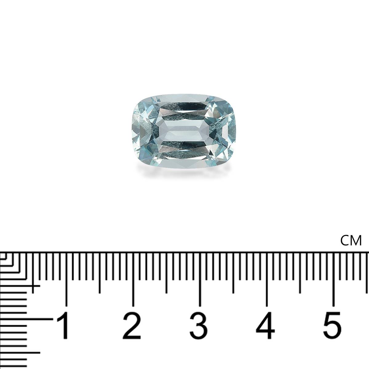 baby blue aquamarine, 8.13ct cushion cut — view 4