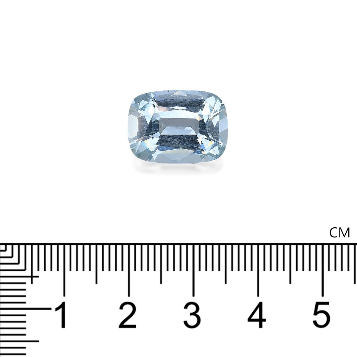 sky blue aquamarine, 9.65ct cushion cut — view 4