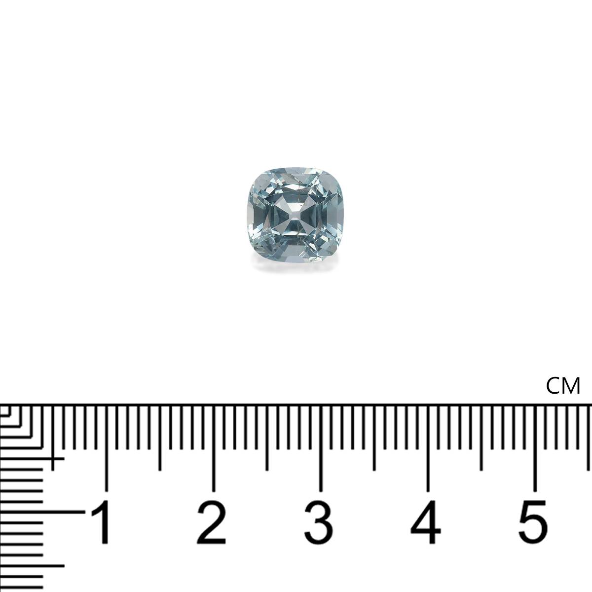 sky blue aquamarine, 3.1ct cushion cut — view 4