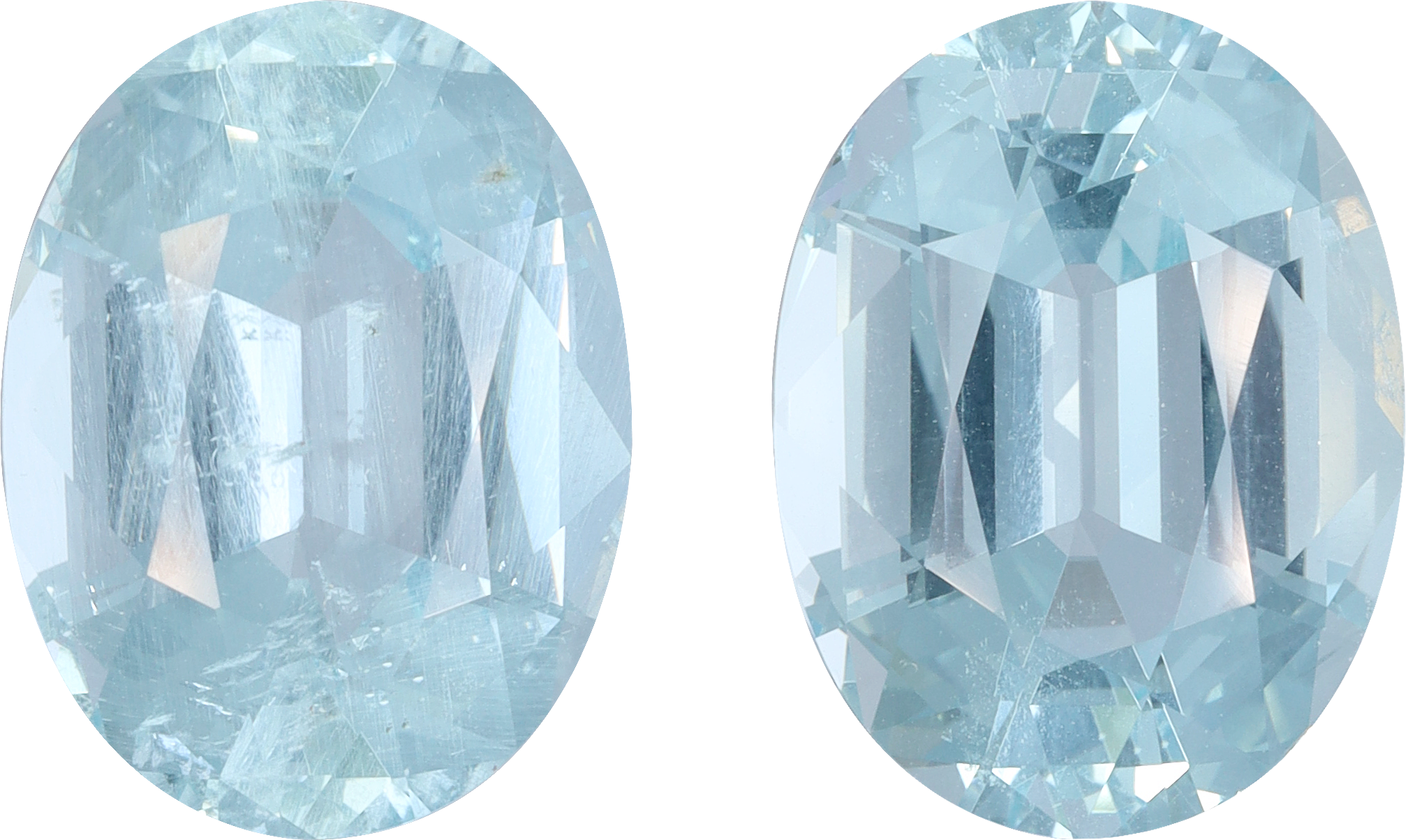 Oval cut aquamarine, 16.04 by 12.1 mm, shown at actual size