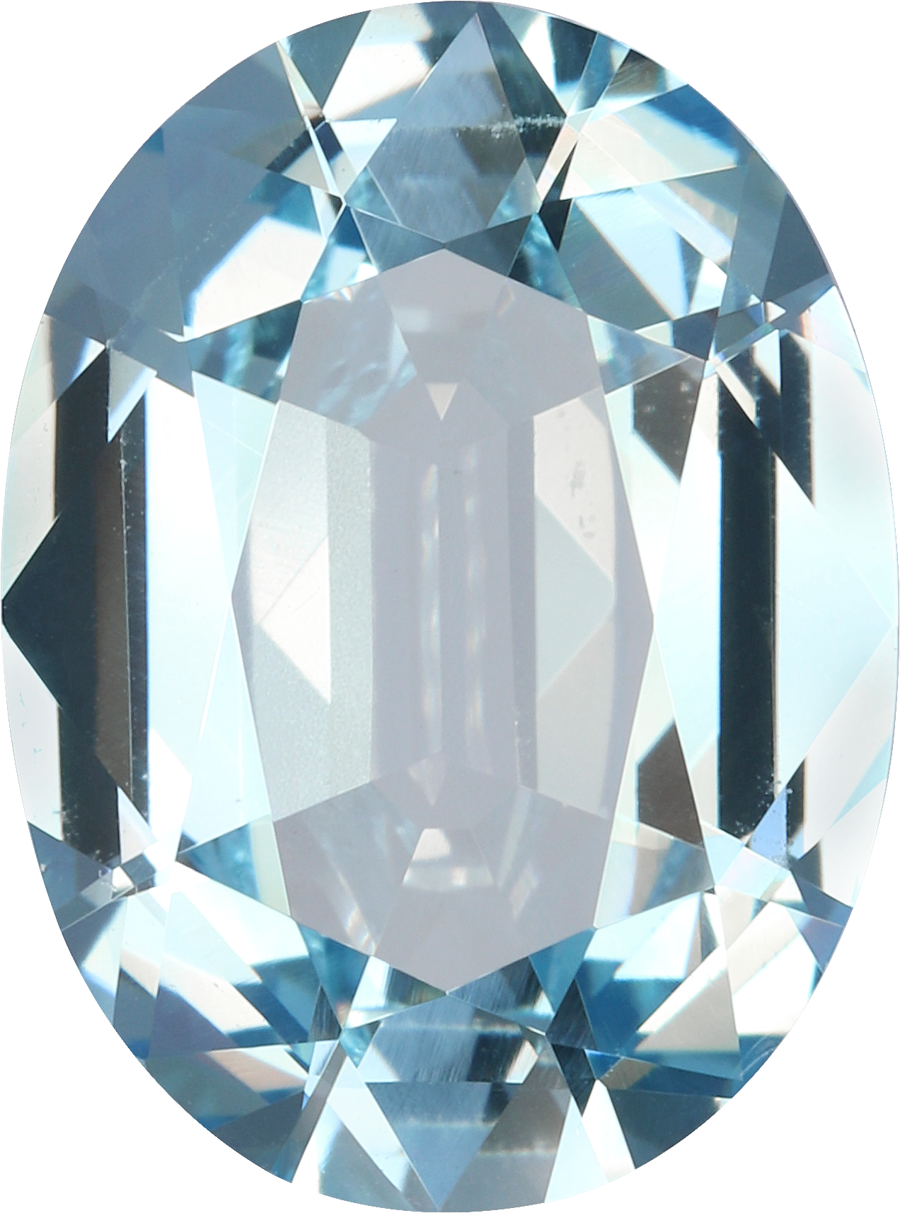 Oval cut aquamarine, 15.13 by 11.23 mm, shown at actual size