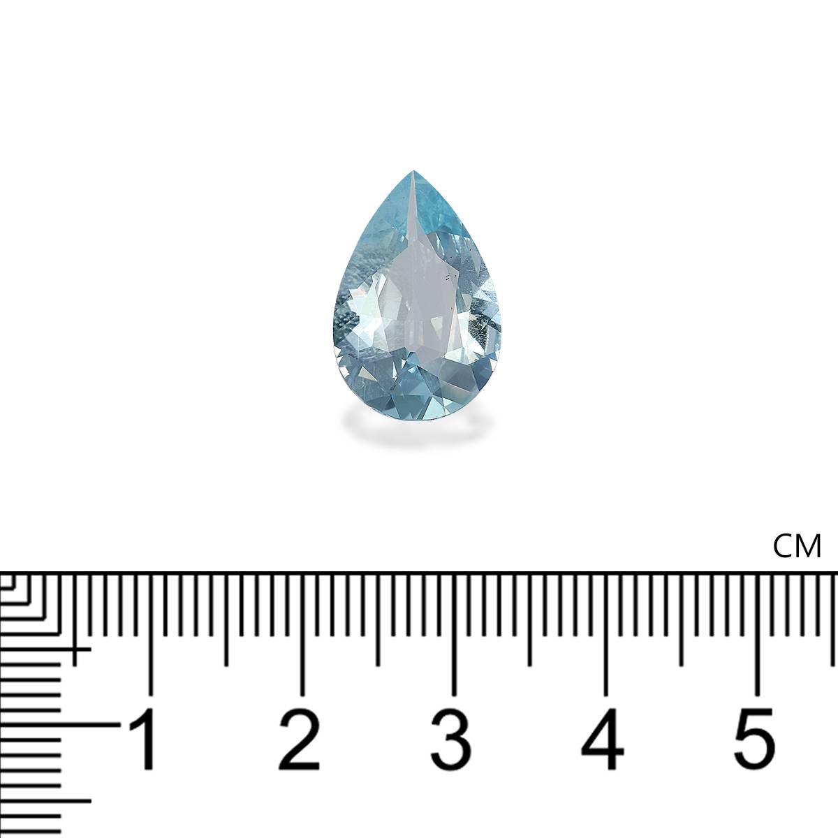 sky blue aquamarine, 5.12ct pear cut — view 4