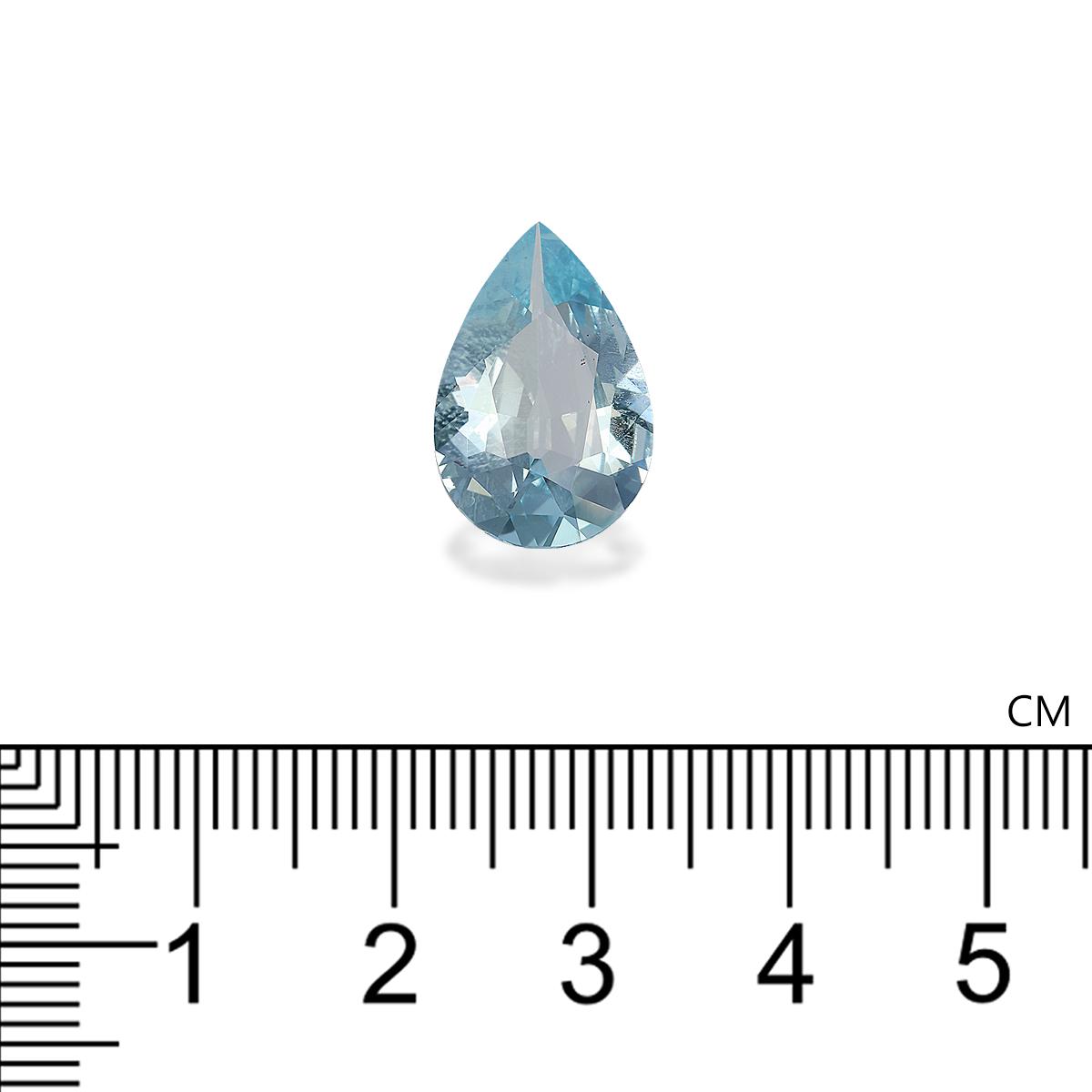sky blue aquamarine, 5.12ct pear cut — view 4