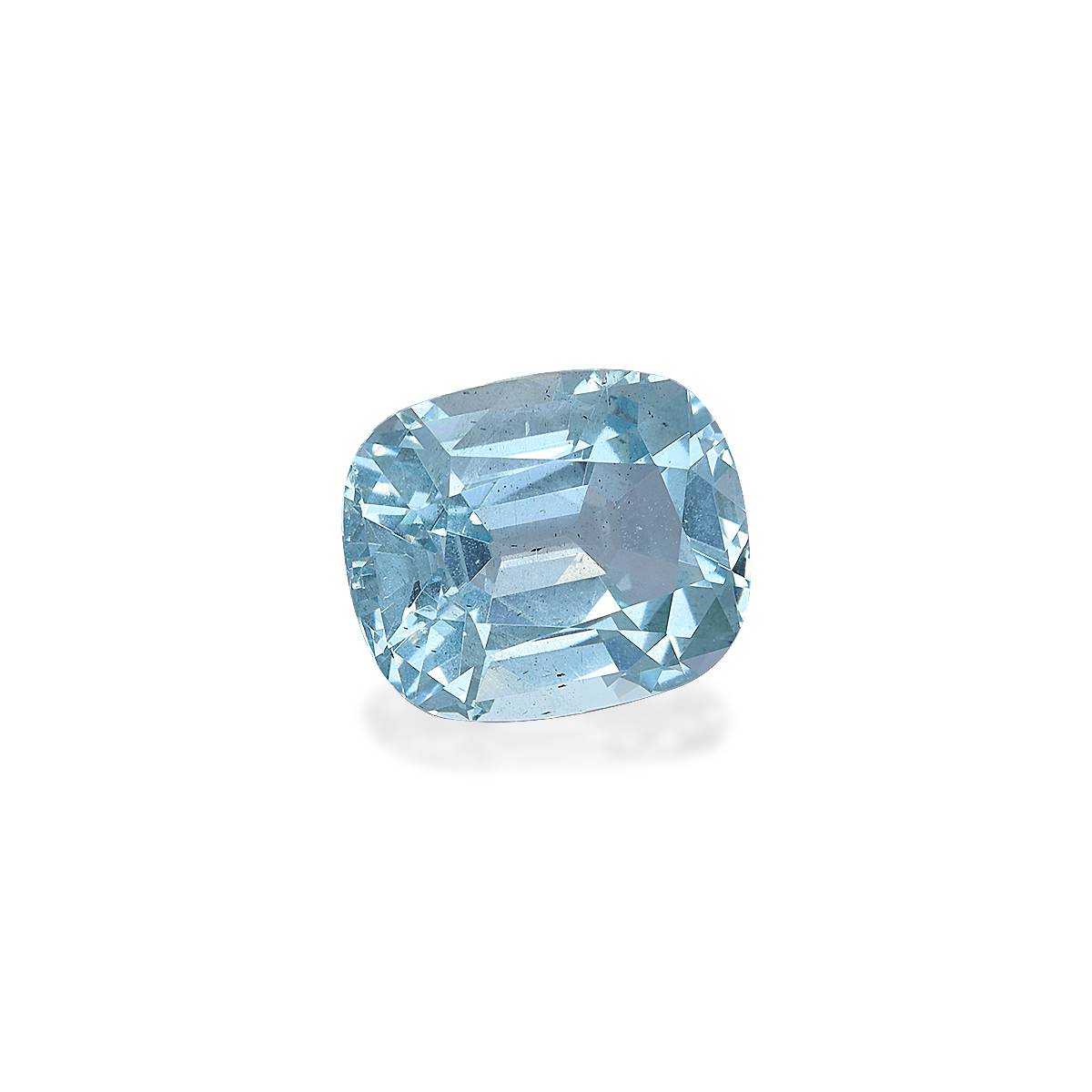 sky blue aquamarine, 4.43ct cushion cut — view 3