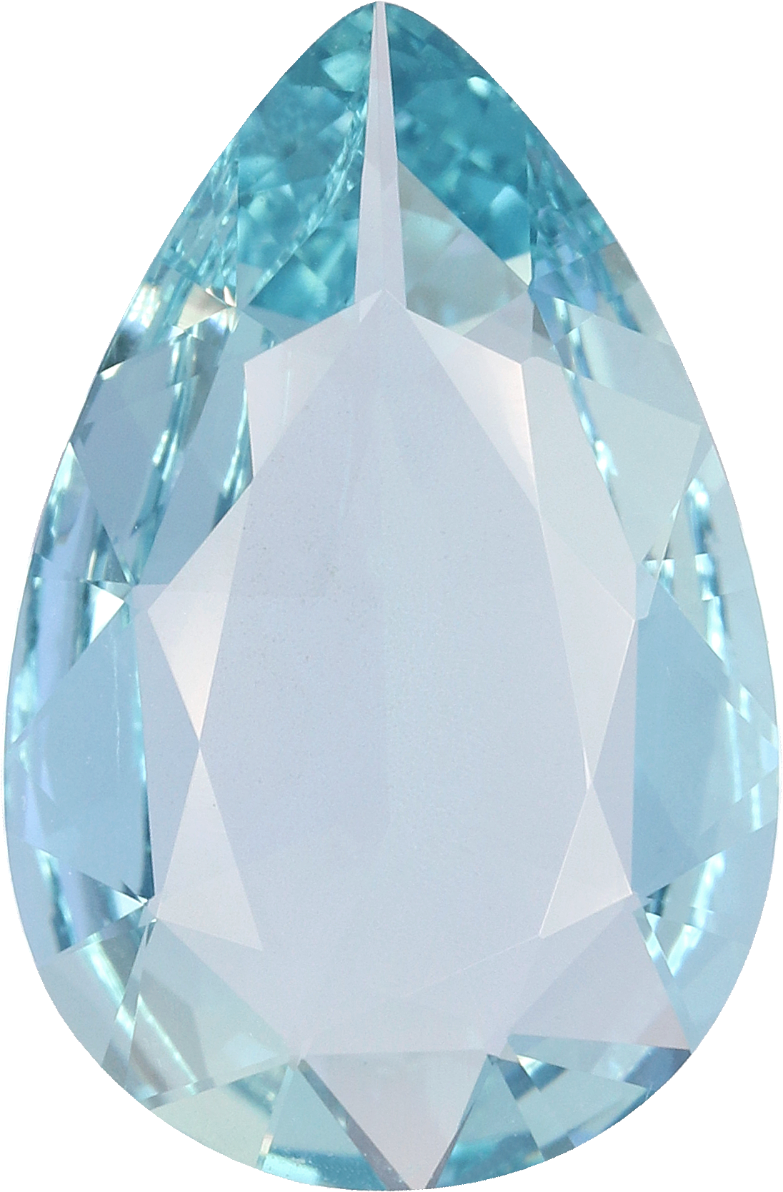 Pear cut aquamarine, 16.52 by 10.8 mm, shown at actual size