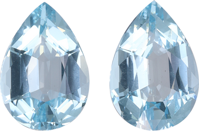 Pear cut aquamarine, 13.24 by 9.25 mm, shown at actual size