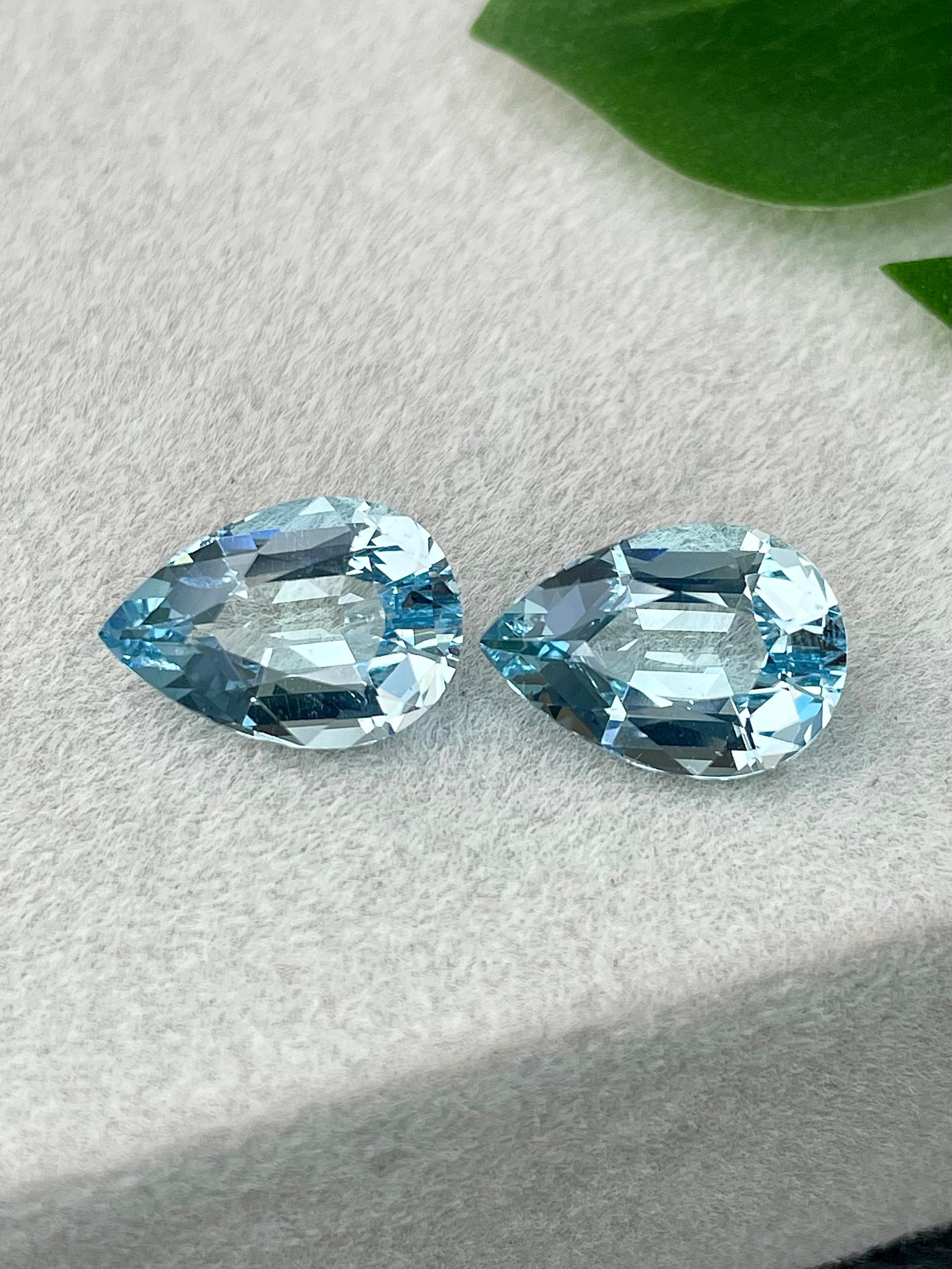 baby blue aquamarine, 7.76ct pear cut — view 5