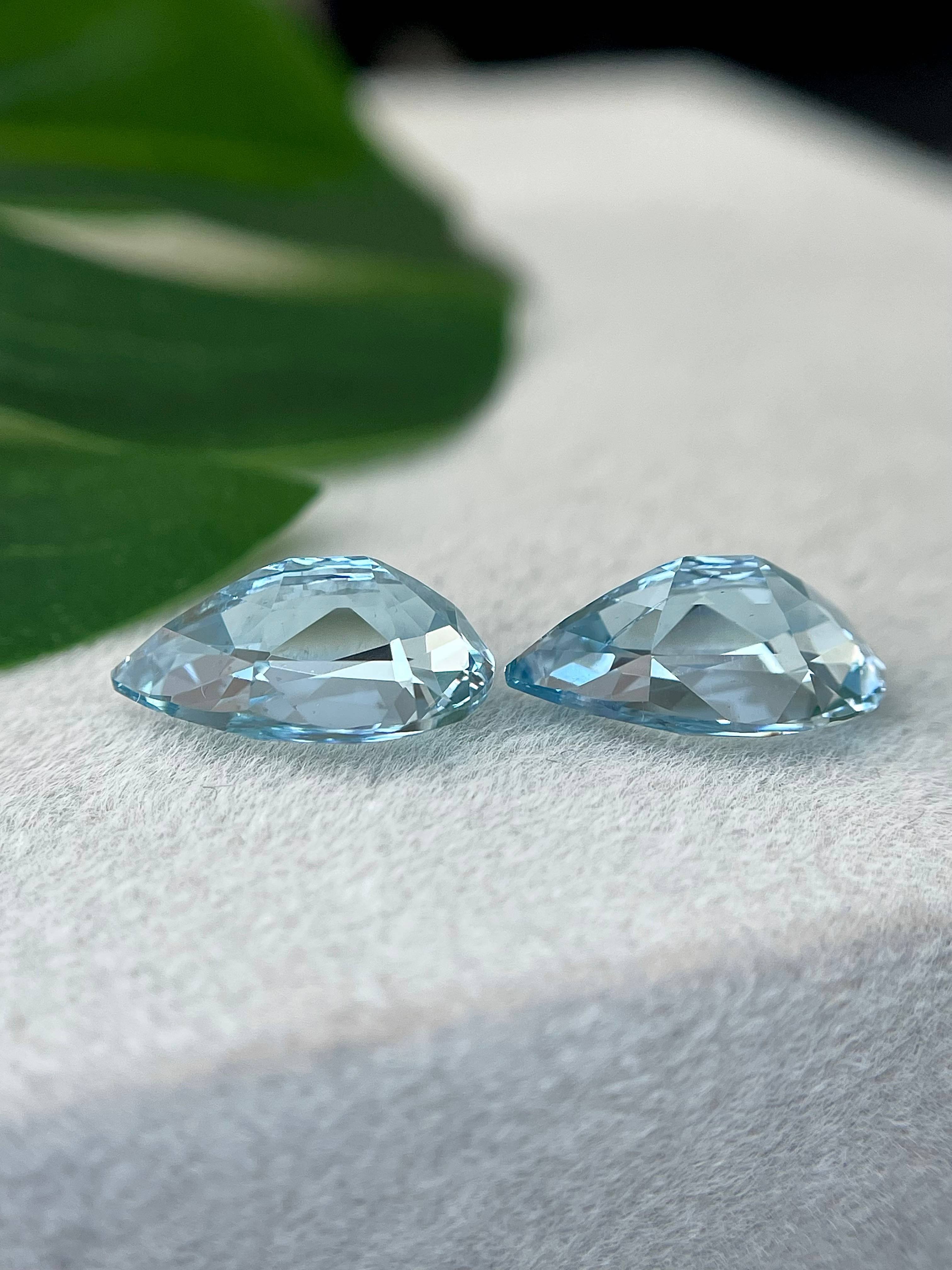 baby blue aquamarine, 7.76ct pear cut — view 6