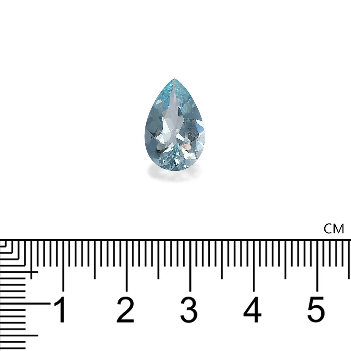 baby blue aquamarine, 3.92ct pear cut — view 4