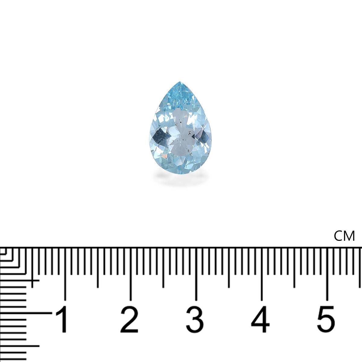 baby blue aquamarine, 3.88ct pear cut — view 4