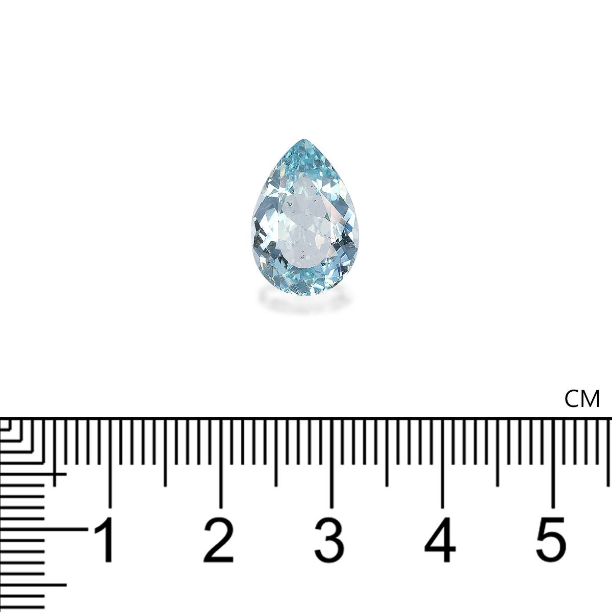 sky blue aquamarine, 4.76ct pear cut — view 4