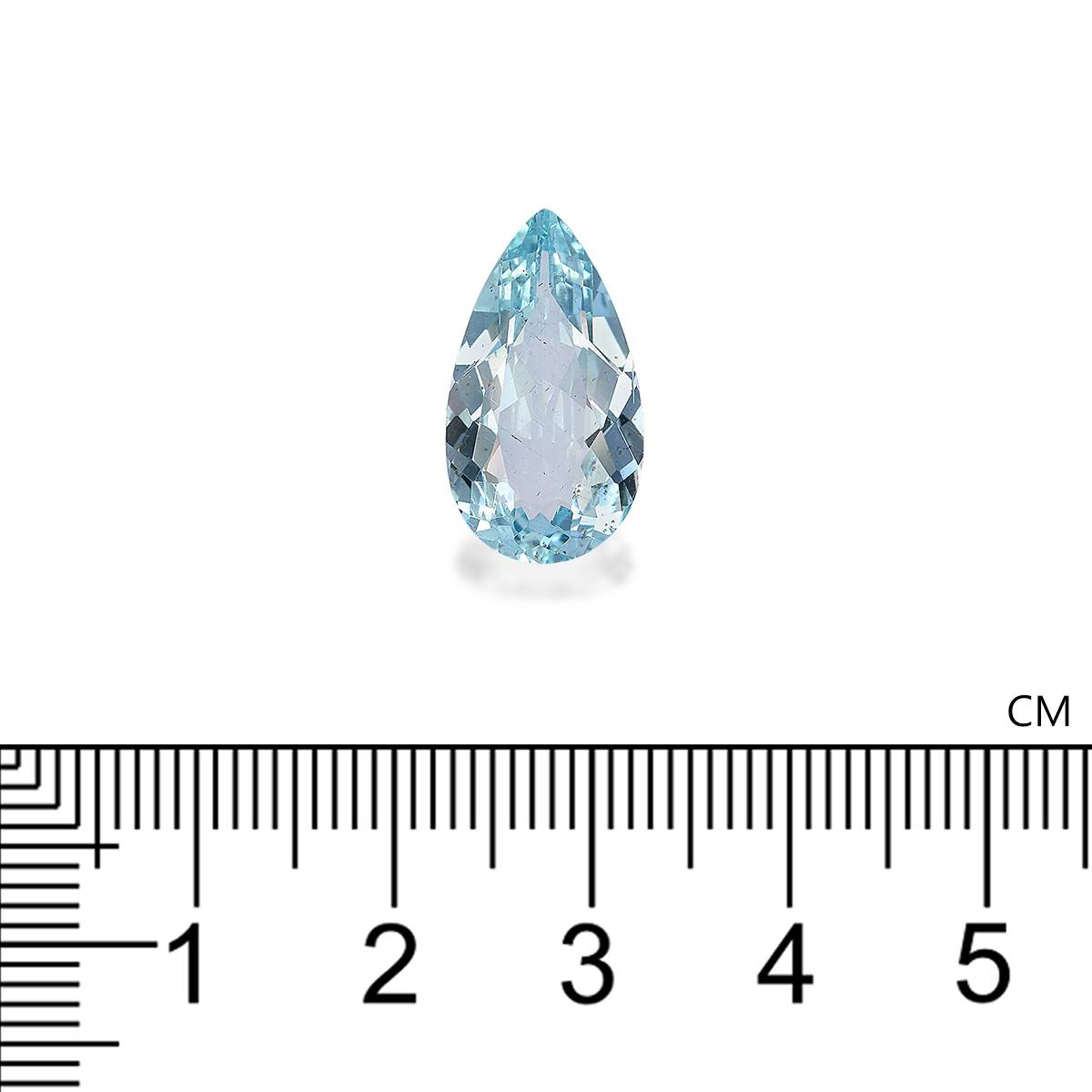 baby blue aquamarine, 5.41ct pear cut — view 4