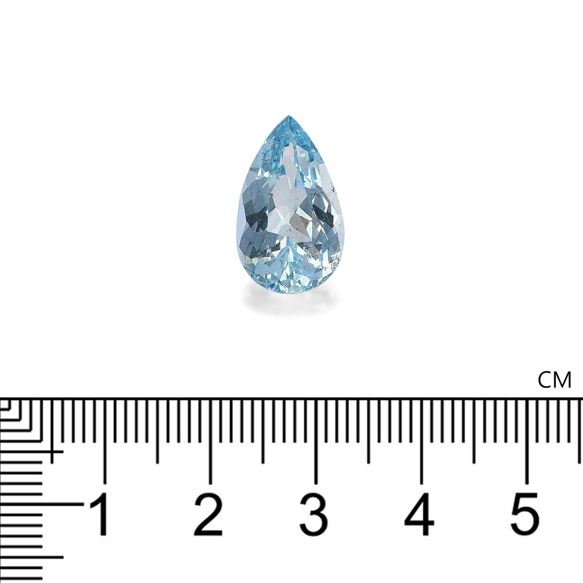 baby blue aquamarine, 6.17ct pear cut — view 4