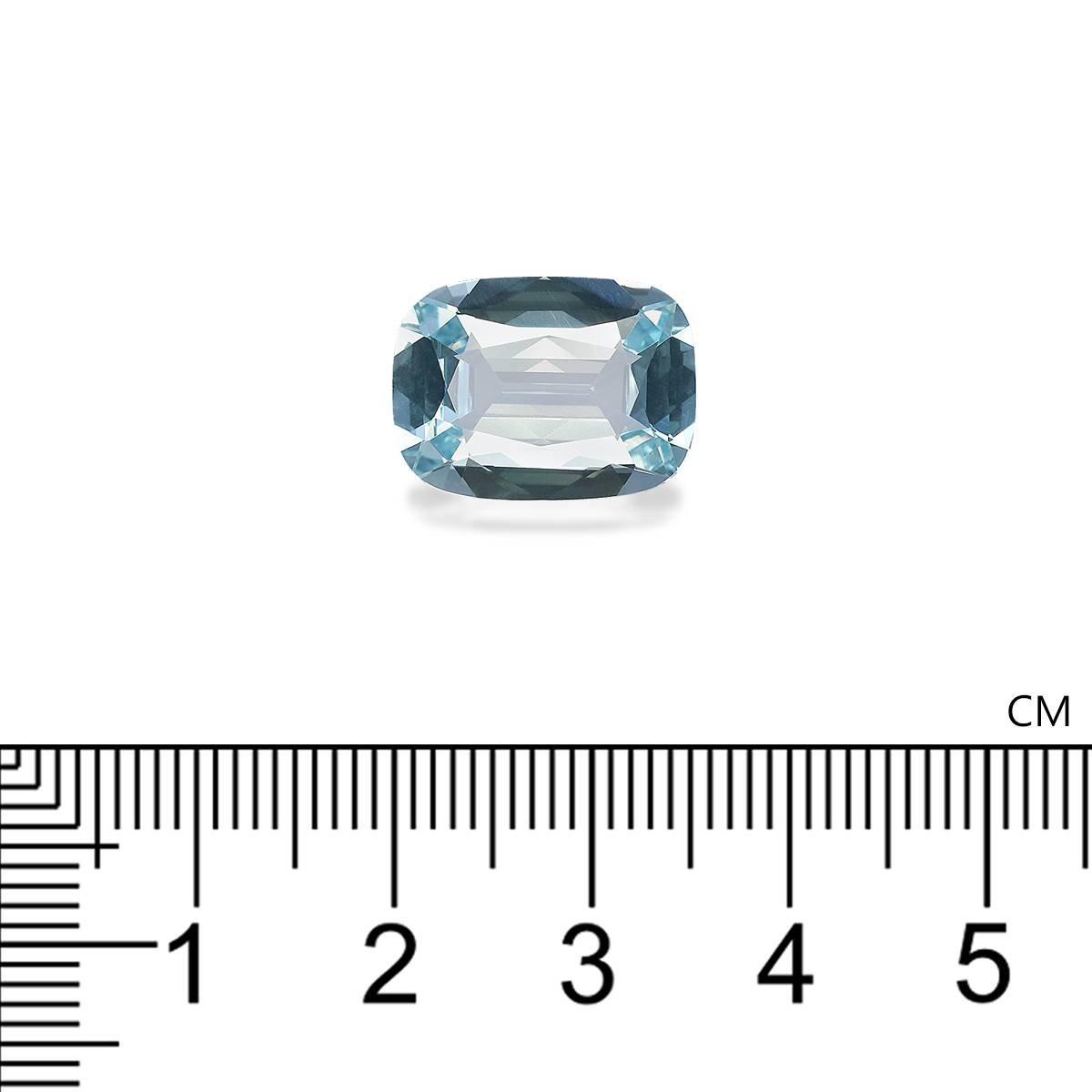 baby blue aquamarine, 6.19ct cushion cut — view 4