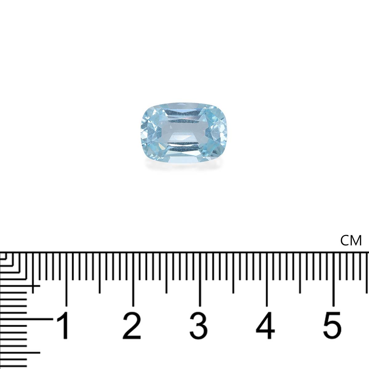 baby blue aquamarine, 4.45ct cushion cut — view 4