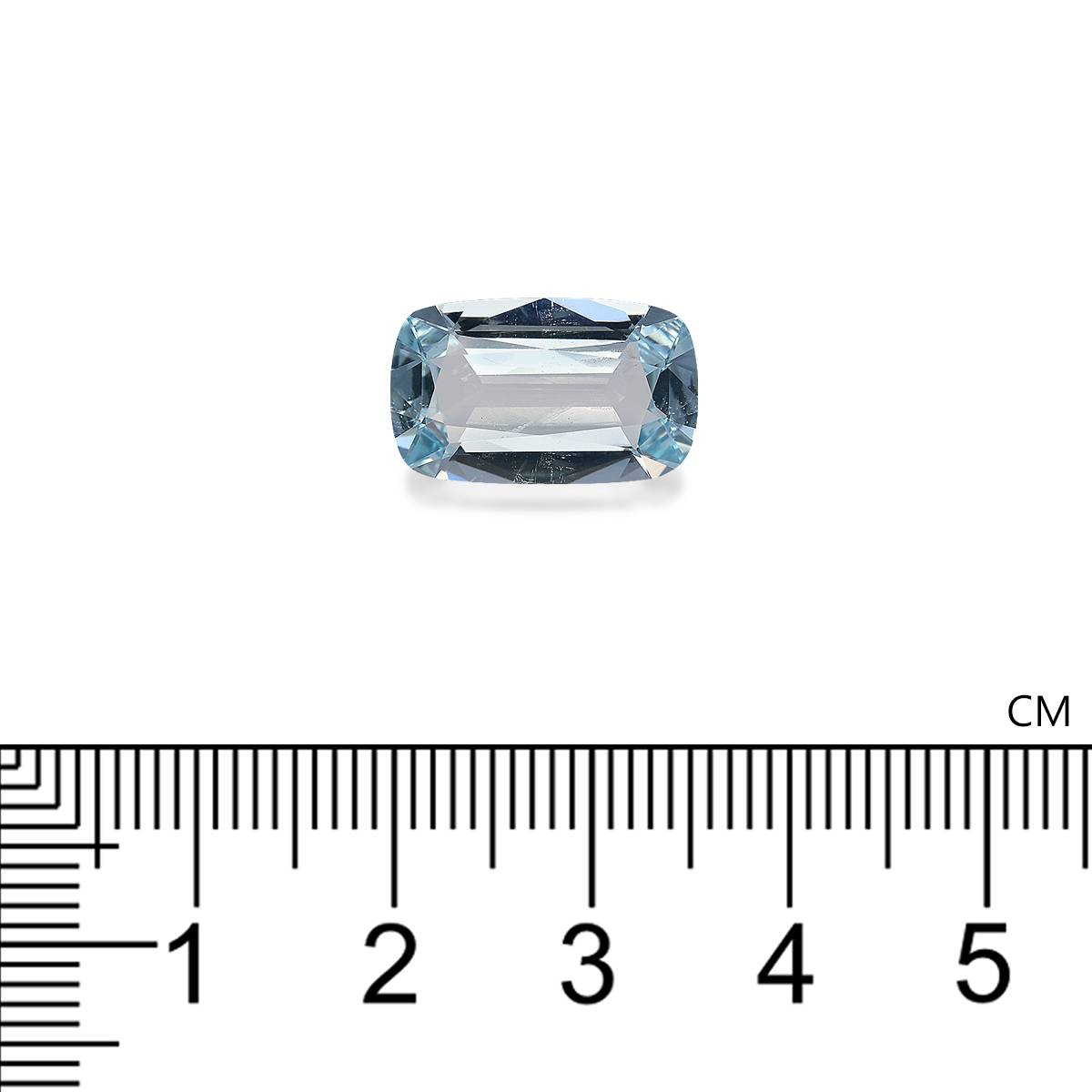 sky blue aquamarine, 5.16ct cushion cut — view 4