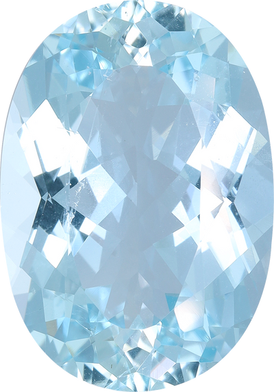 Oval cut aquamarine, 20.51 by 14.34 mm, shown at actual size