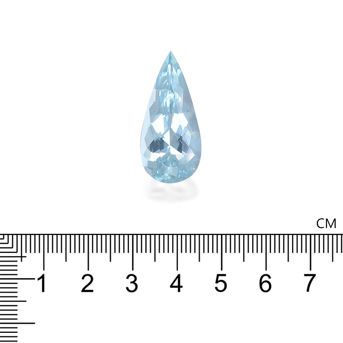 baby blue aquamarine, 19.85ct pear cut — view 4