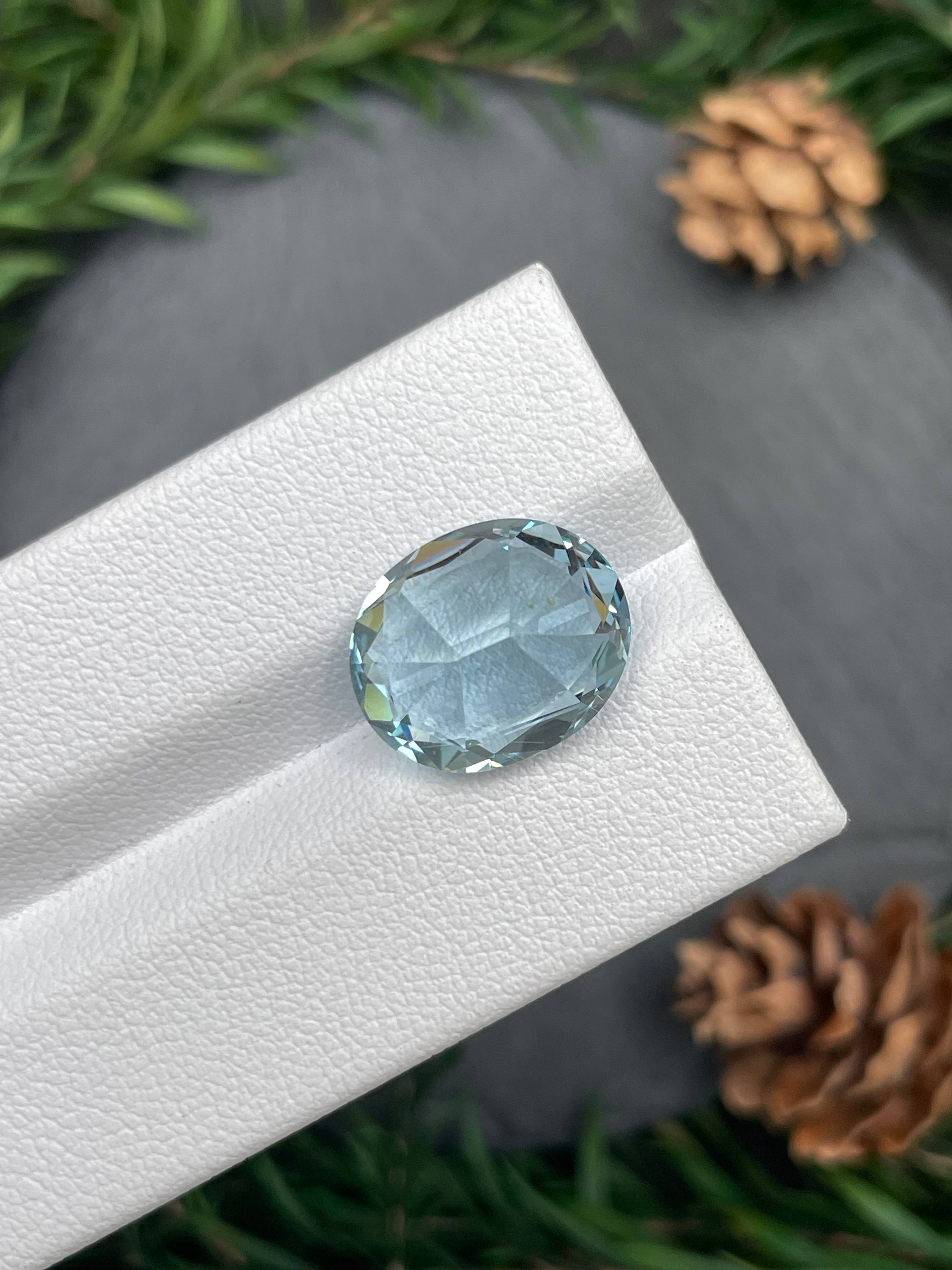baby blue aquamarine, 7.7ct oval cut — view 7