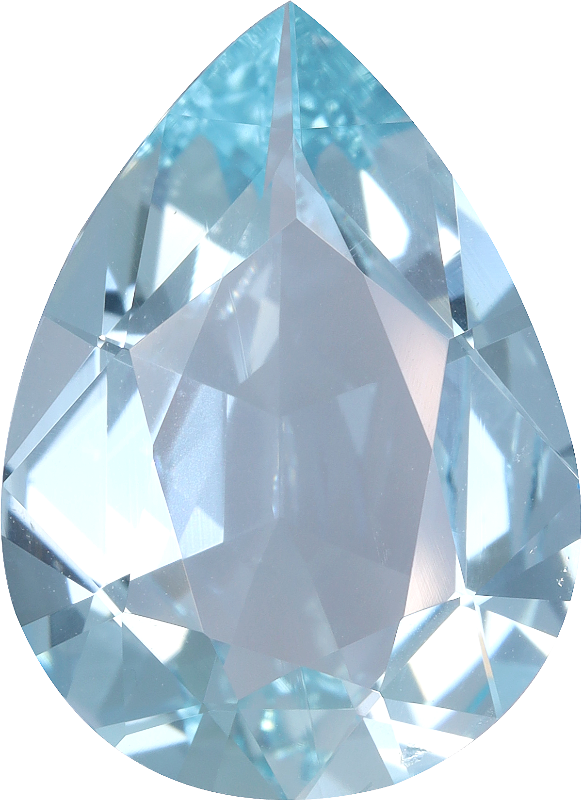Pear cut aquamarine, 16.26 by 11.85 mm, shown at actual size