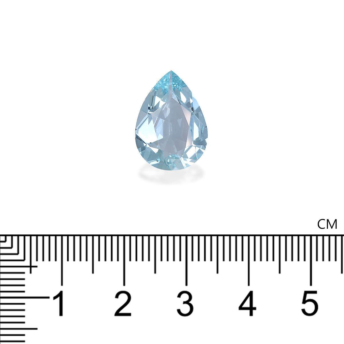 baby blue aquamarine, 5.43ct pear cut — view 4