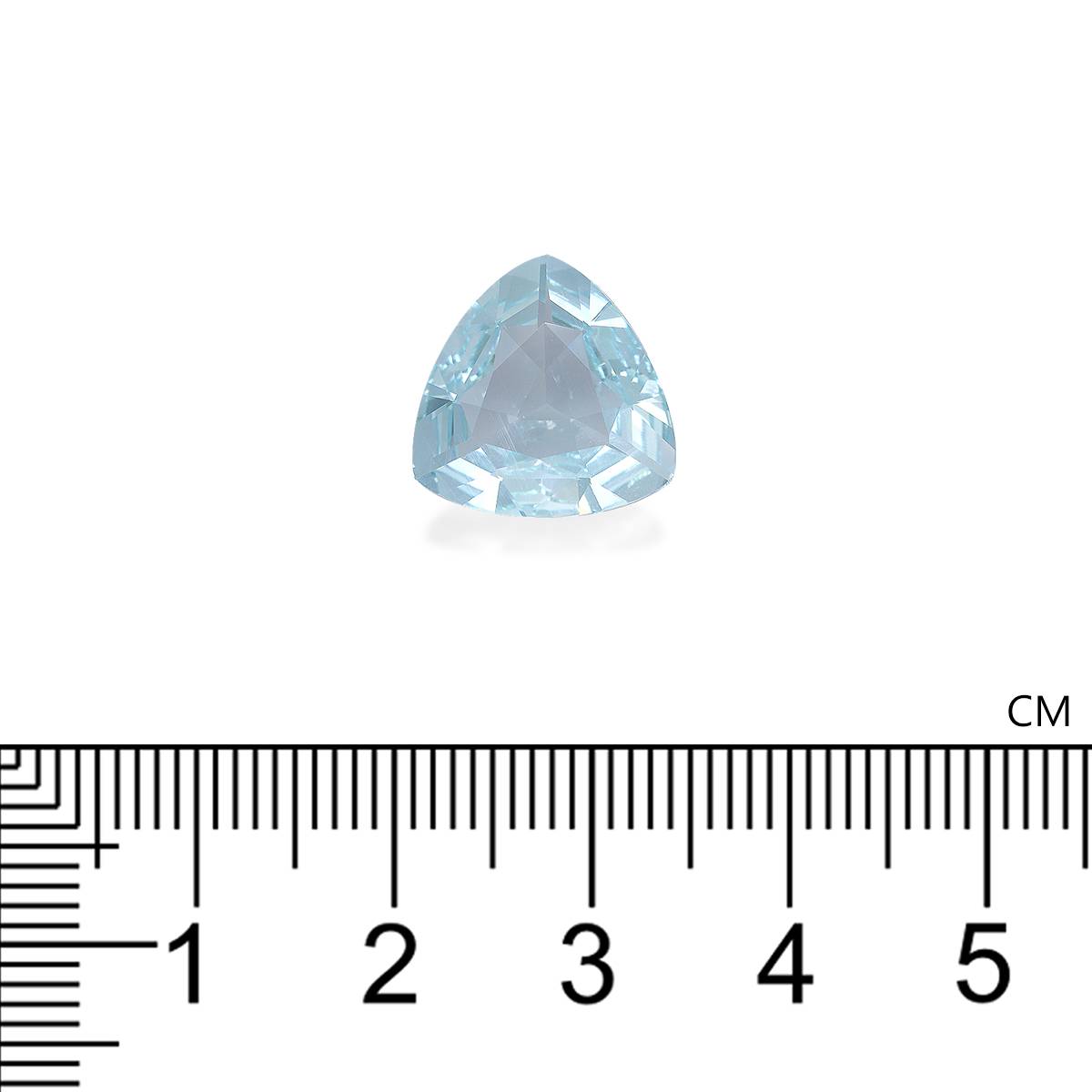 sky blue aquamarine, 4.96ct trilliant cut — view 4