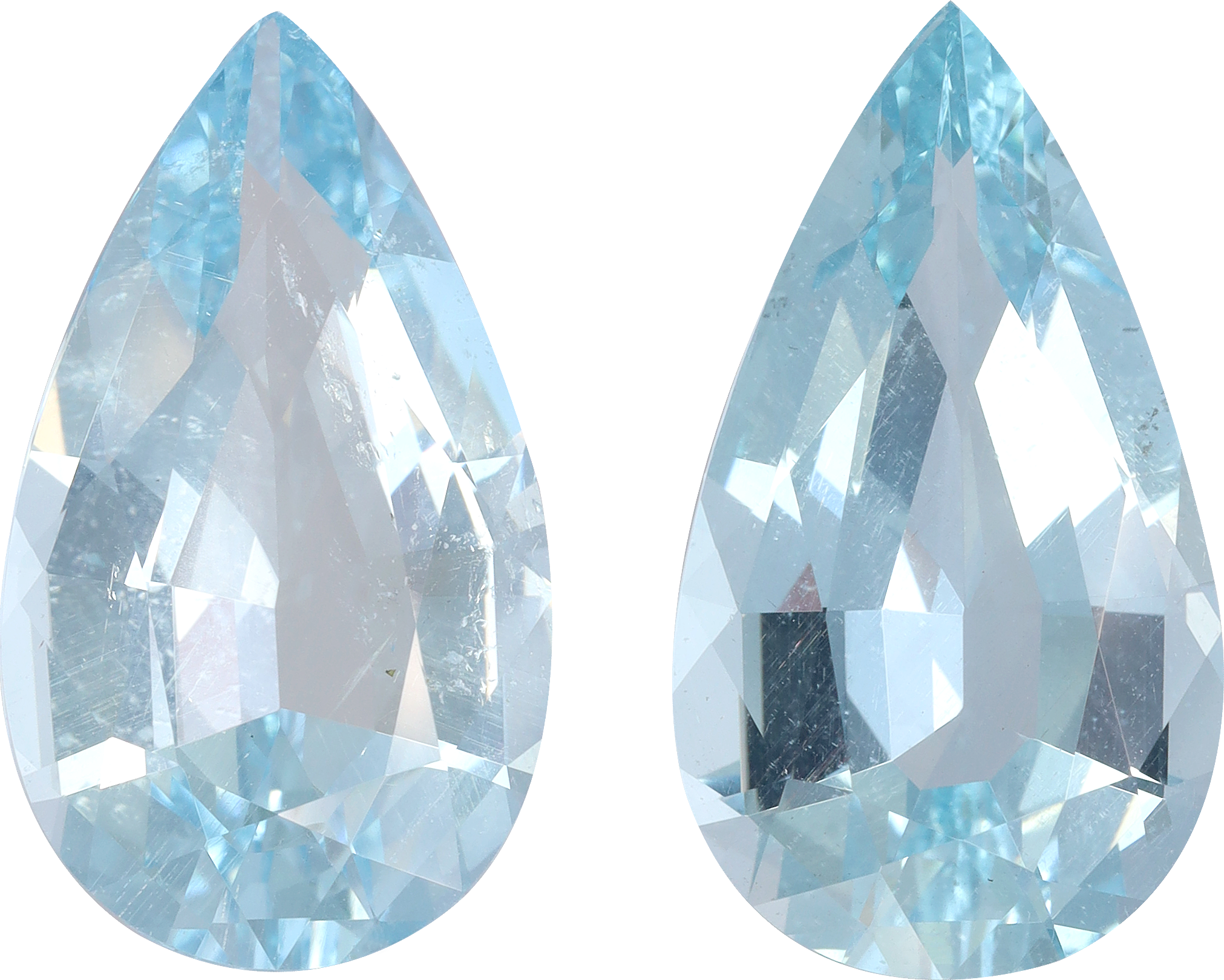 Pear cut aquamarine, 20.17 by 11.7 mm, shown at actual size