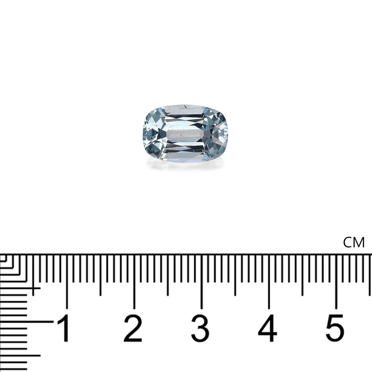 baby blue aquamarine, 4.69ct cushion cut — view 4