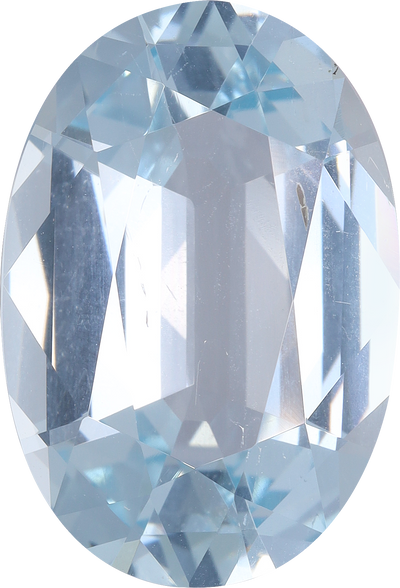 Oval cut aquamarine, 19.56 by 13.35 mm, shown at actual size