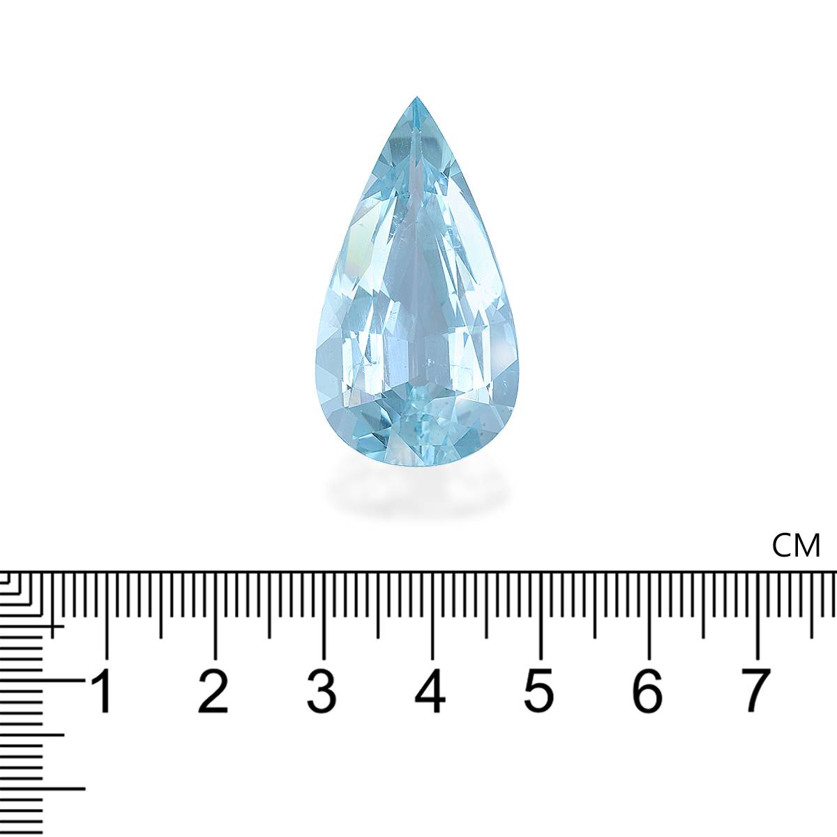 baby blue aquamarine, 33.22ct pear cut — view 4