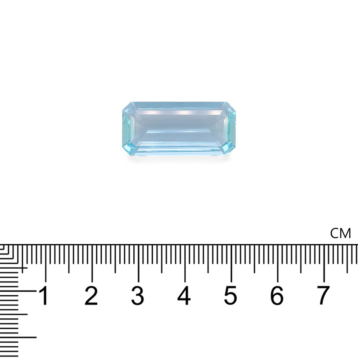 teal blue aquamarine, 15.92ct rectangular cut — view 4