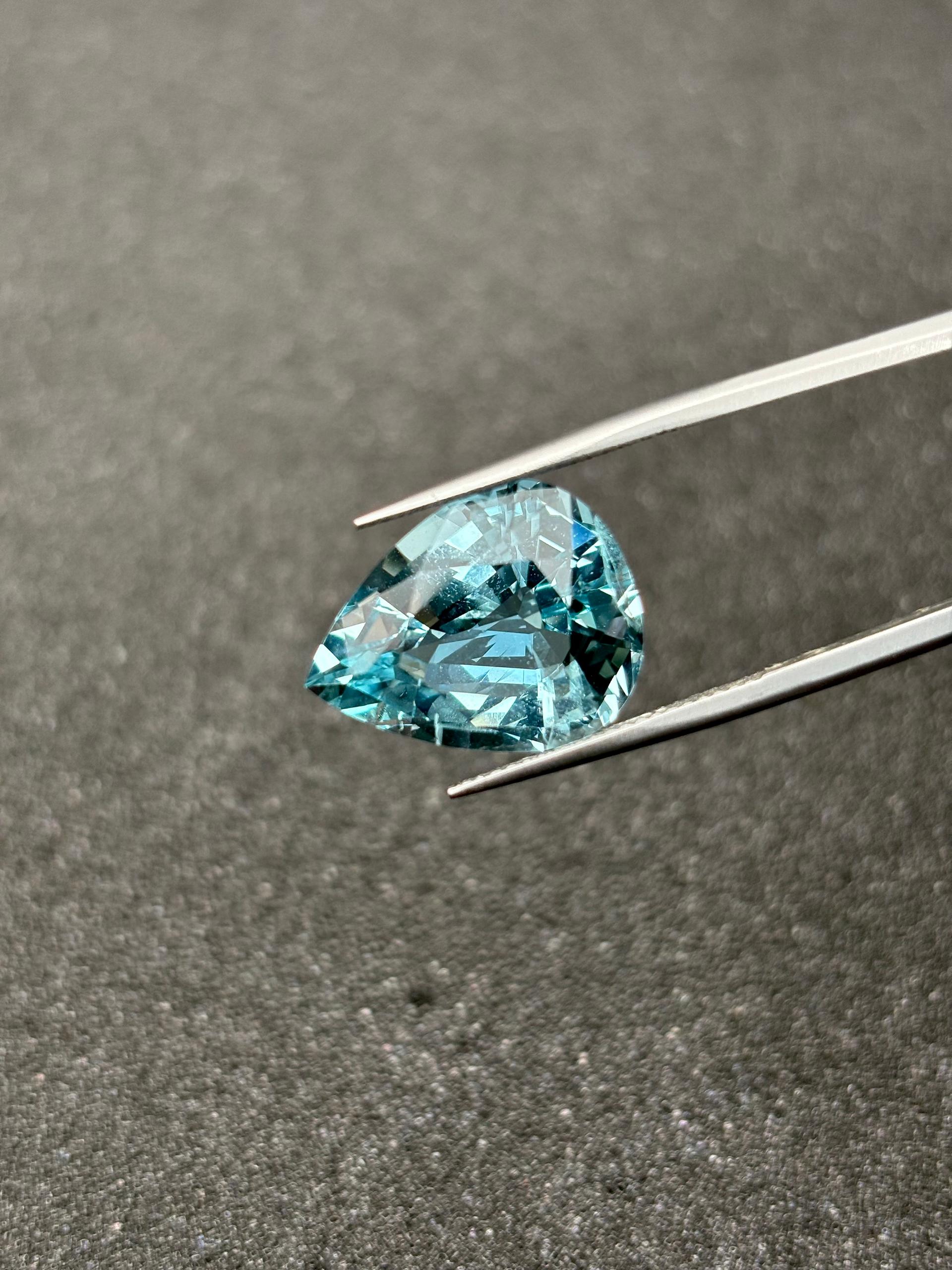 baby blue aquamarine, 12.4ct pear cut — view 5