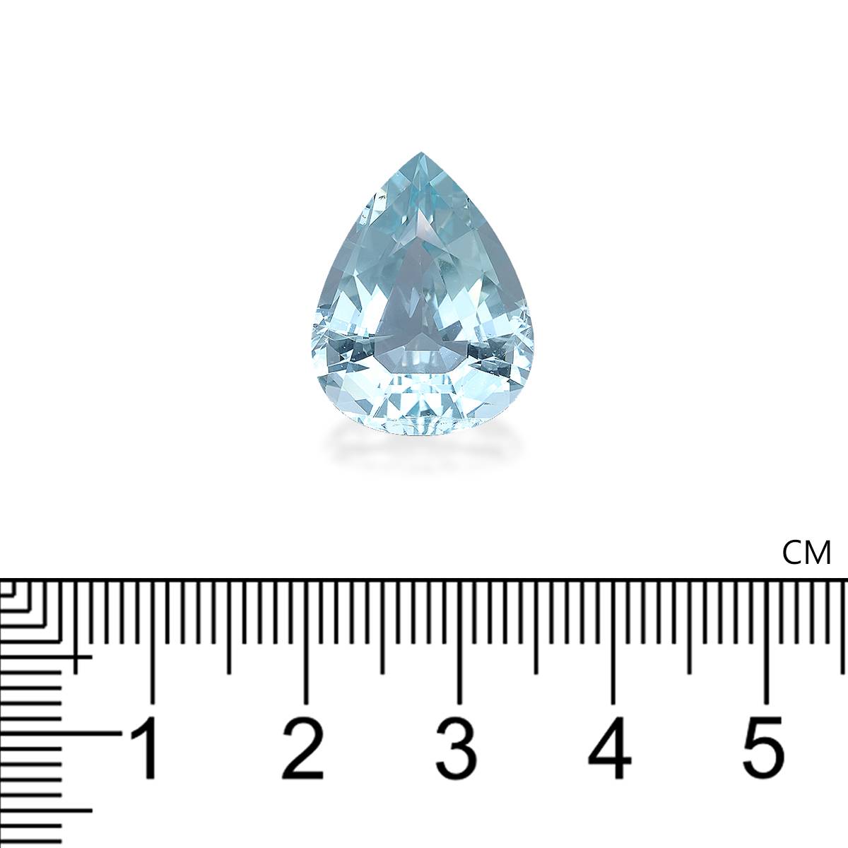 baby blue aquamarine, 12.4ct pear cut — view 4