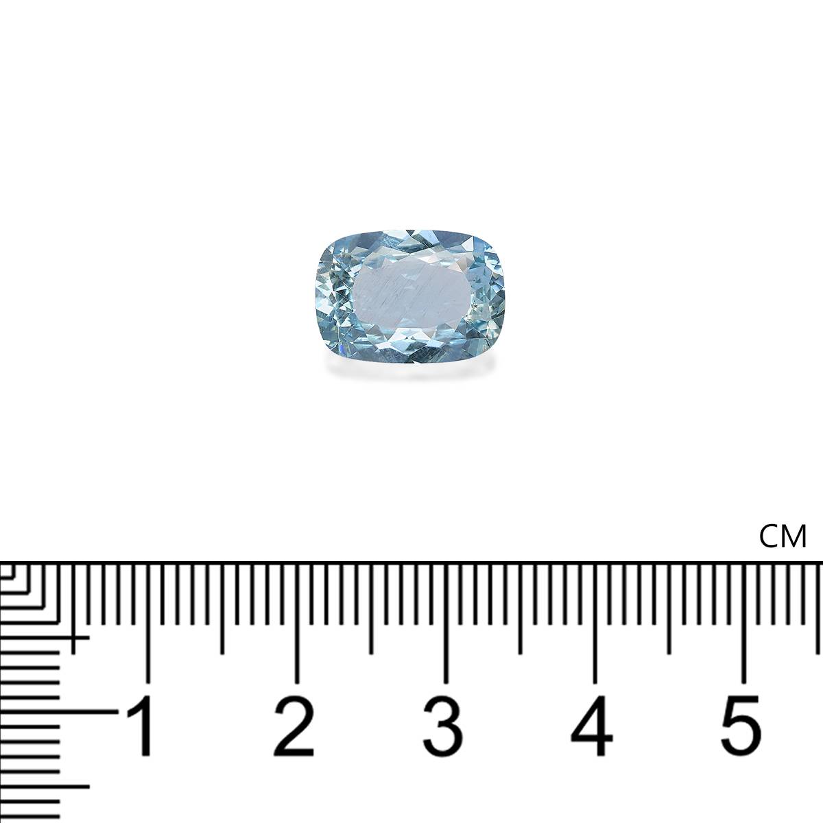 baby blue aquamarine, 3.89ct cushion cut — view 4