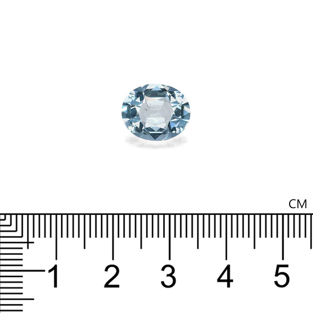 baby blue aquamarine, 3.7ct oval cut — view 4