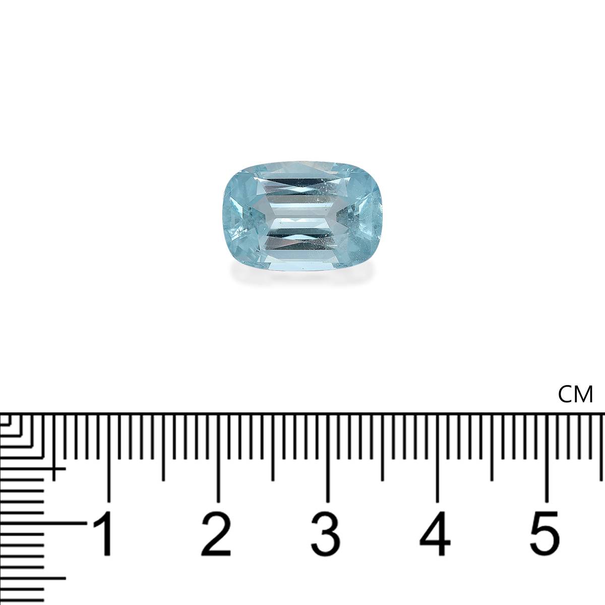 baby blue aquamarine, 6.73ct cushion cut — view 4