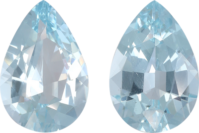 Pear cut aquamarine, 16.39 by 11.05 mm, shown at actual size